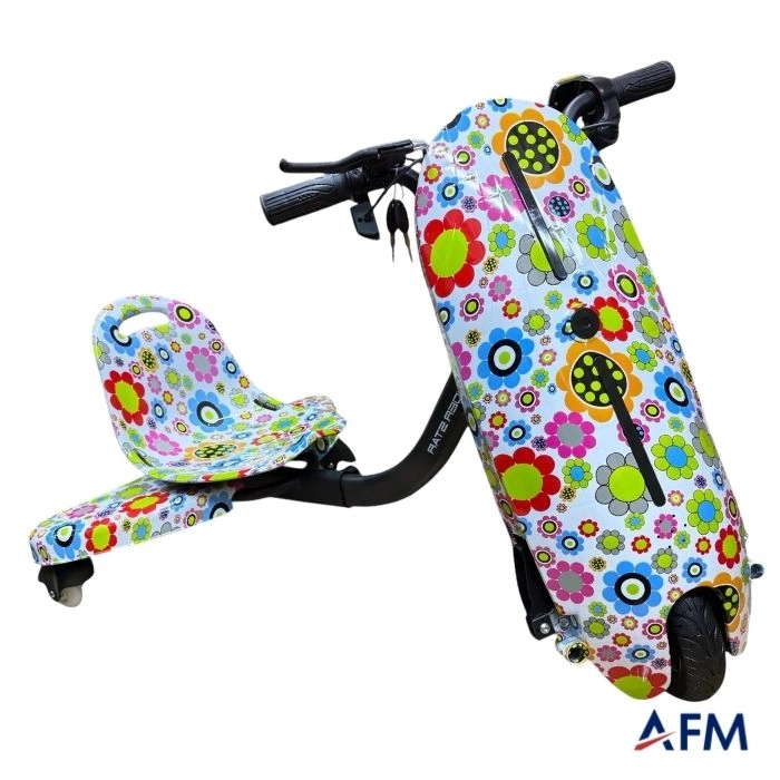 RYDER STAR DRİFT CAR AY ÇİÇEĞİ GRAFİTİ DESEN 24V 250 WATT ELEKTRİKLİ DRİFT SCOOTER