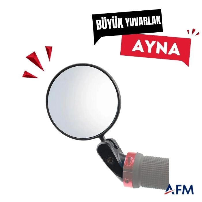 Bisiklet Dikiz Aynası, Geniş Açılı Mercekli Dekor Ayna Yuvarlak 4010
