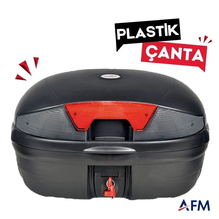 46 Litre E-Bike Arka Çanta Siyah Su Geçirmez Top Case - Kilitlenebilir Bagaj Çantası