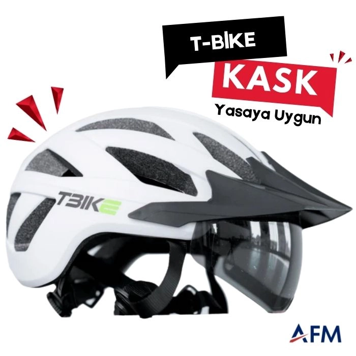 T-Bike Vizörlü – Yasaya Uygun Elektrikli Bisiklet Kask Model 1