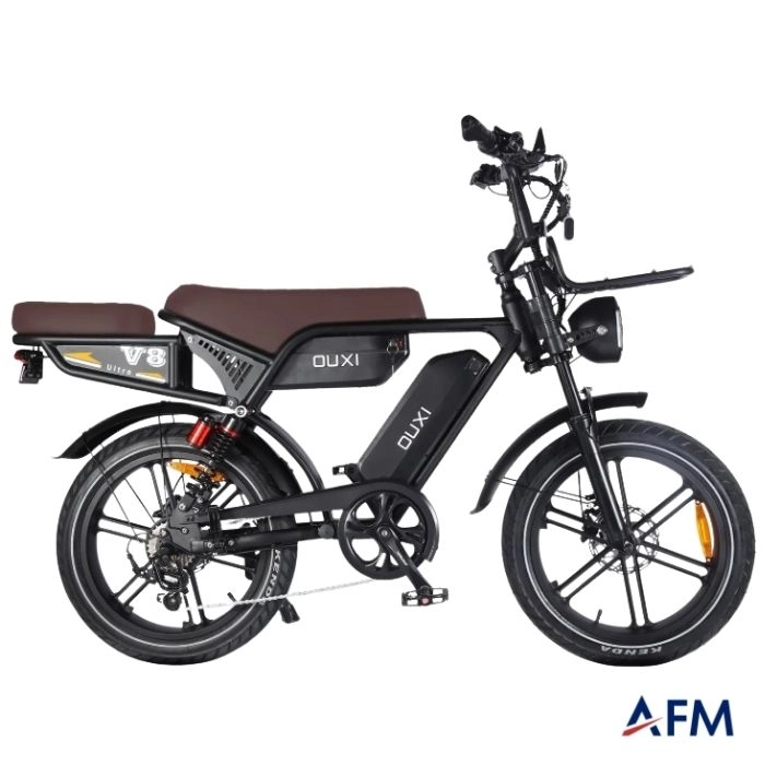 T-BİKE V8 ULTRA MAX KAHVERENGİ 48V 15Ah ÇİFT BATARYALI BLUETOOTH ÖZELLİKLİ ELEKTRİKLİ BİSİKLET