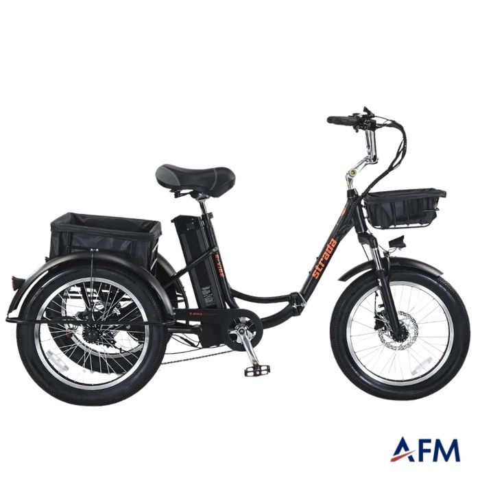 STRADA E-VİBE SİYAH 48V 13.6Ah ÜÇ TEKERLEKLİ ELEKTRİKLİ BİSİKLET