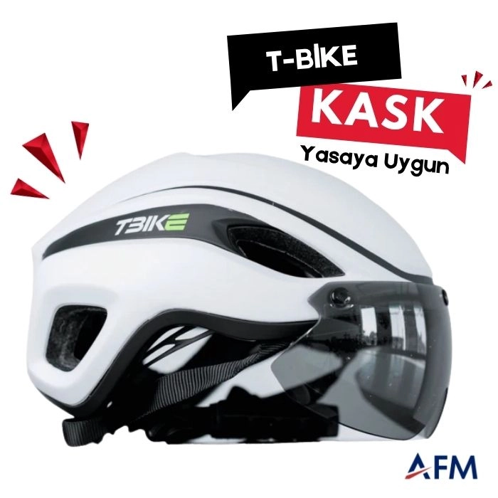 T-Bike Vizörlü – Yasaya Uygun Elektrikli Bisiklet Kask Model 1