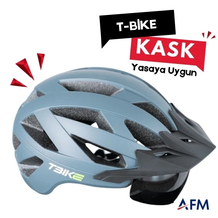 T-Bike Vizörlü – Yasaya Uygun Elektrikli Bisiklet Kask Model 1