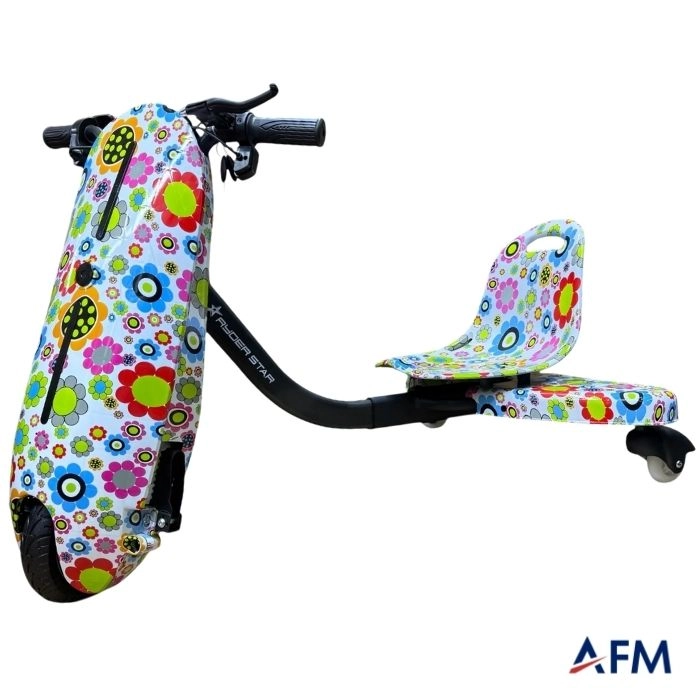 RYDER STAR DRİFT CAR AY ÇİÇEĞİ GRAFİTİ DESEN 24V 250 WATT ELEKTRİKLİ DRİFT SCOOTER