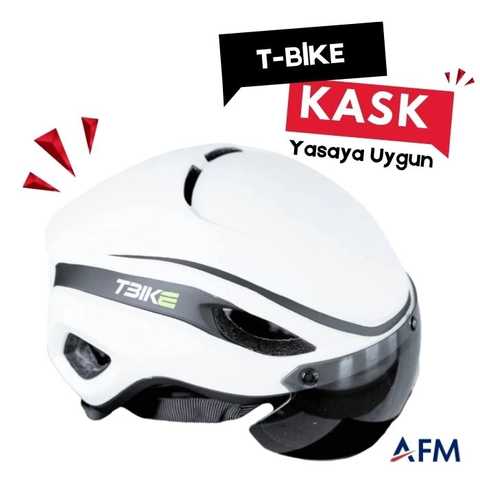 T-Bike Vizörlü – Yasaya Uygun Elektrikli Bisiklet Kask Model 1