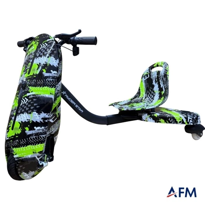 RYDER STAR DRİFT CAR YEŞİL EXTREME GRAFİTİ DESEN 24V 250 WATT ELEKTRİKLİ DRİFT SCOOTER