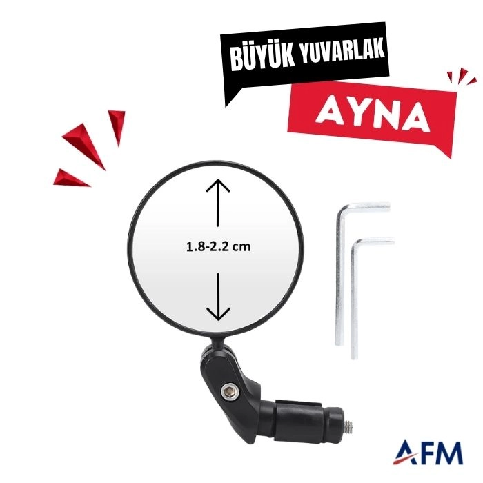Bisiklet Dikiz Aynası, Geniş Açılı Mercekli Dekor Ayna Yuvarlak 4010