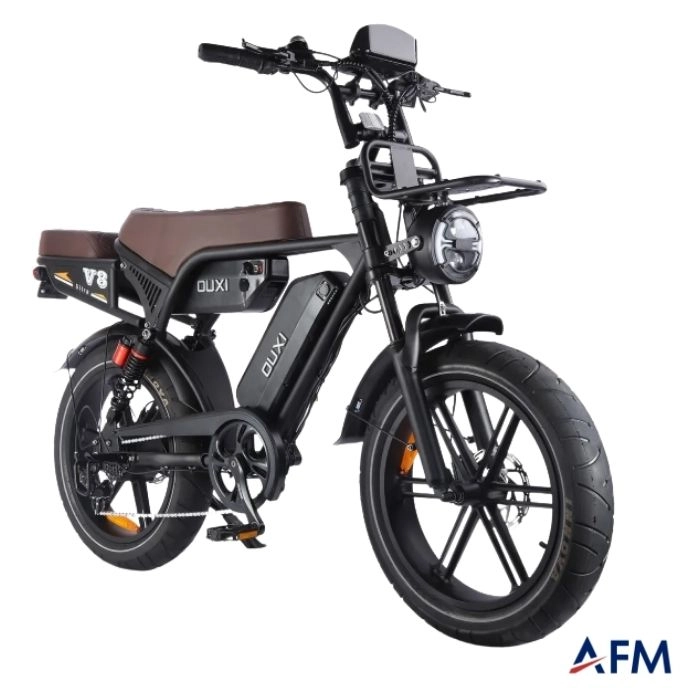 T-BİKE V8 ULTRA MAX KAHVERENGİ 48V 15Ah ÇİFT BATARYALI BLUETOOTH ÖZELLİKLİ ELEKTRİKLİ BİSİKLET