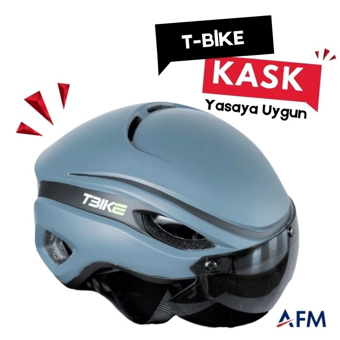 T-Bike Vizörlü – Yasaya Uygun Elektrikli Bisiklet Kask Model 1