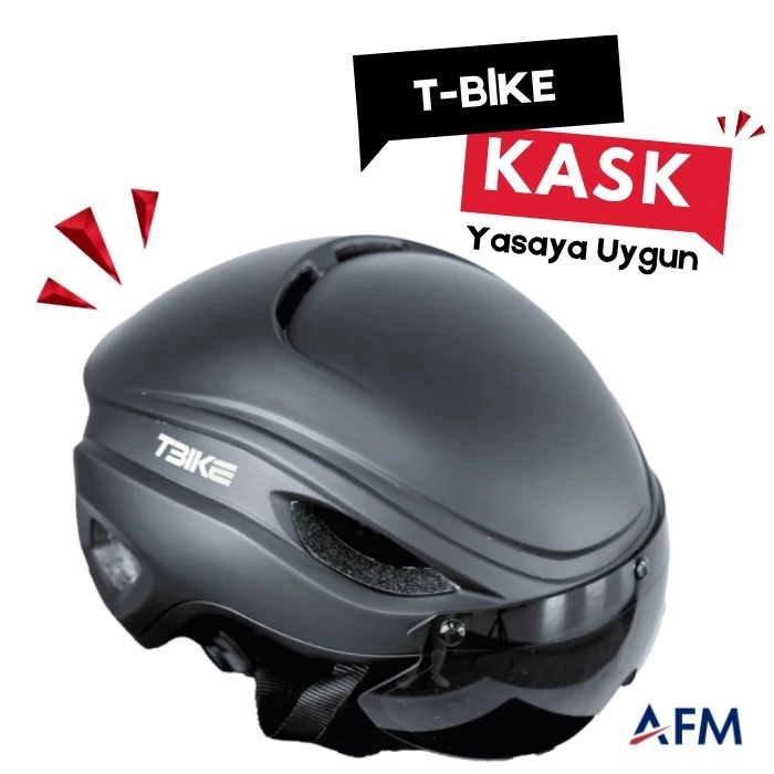 T-Bike Vizörlü – Yasaya Uygun Elektrikli Bisiklet Kask Model 1