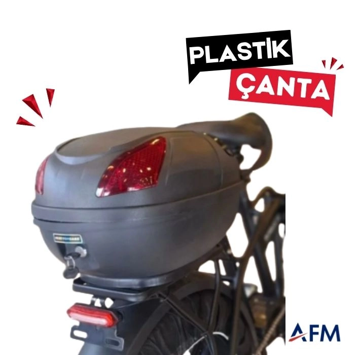 19 Litre E-Bike Arka Çanta Siyah Su Geçirmez Top Case - Kilitlenebilir Bagaj Çantası