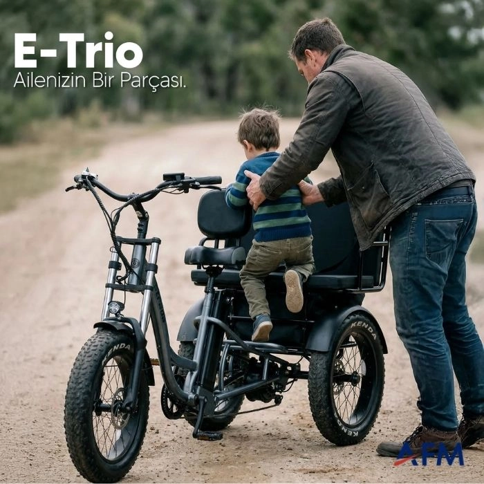 STRADA E-TRIO GRİ 48V 17.4Ah ÜÇ TEKERLEKLİ ELEKTRİKLİ BİSİKLET