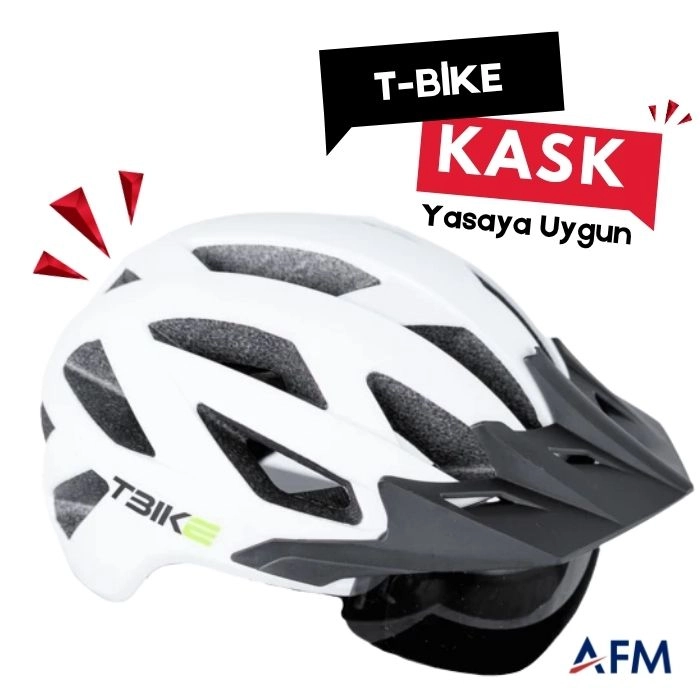 T-Bike Vizörlü – Yasaya Uygun Elektrikli Bisiklet Kask Model 1