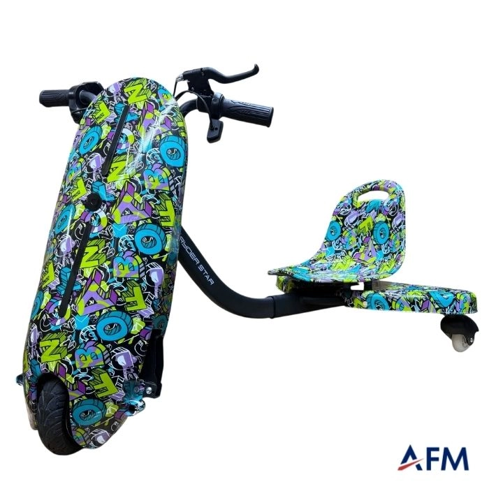 RYDER STAR DRİFT CAR ALFABE GRAFİTİ DESEN 24V 250 WATT ELEKTRİKLİ DRİFT SCOOTER