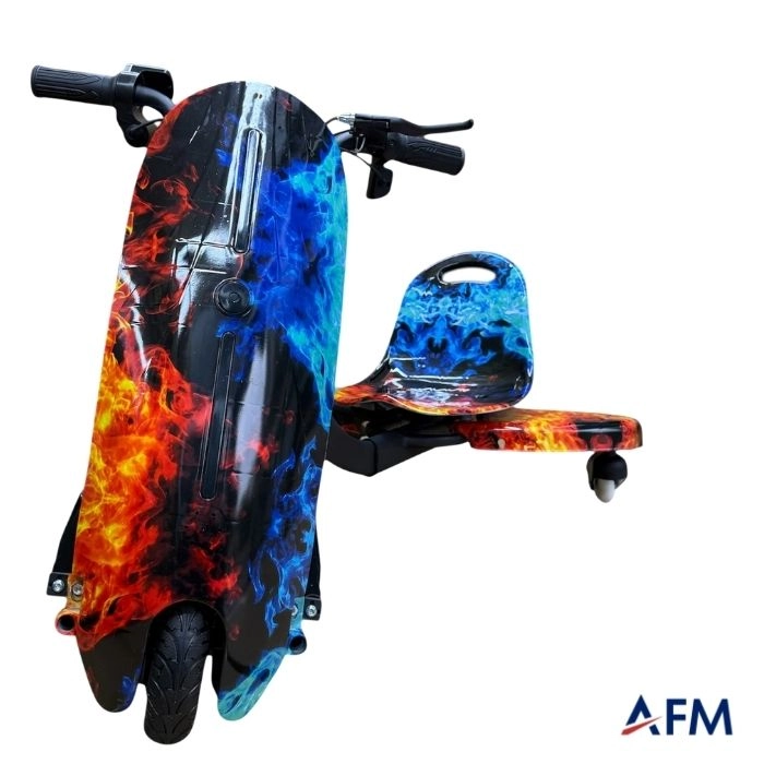 RYDER STAR DRİFT CAR ATEŞ VE SU GRAFİTİ DESEN 24V 250 WATT ELEKTRİKLİ DRİFT SCOOTER