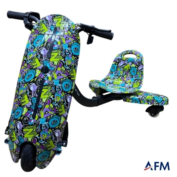 RYDER STAR DRİFT CAR ALFABE GRAFİTİ DESEN 24V 250 WATT ELEKTRİKLİ DRİFT SCOOTER