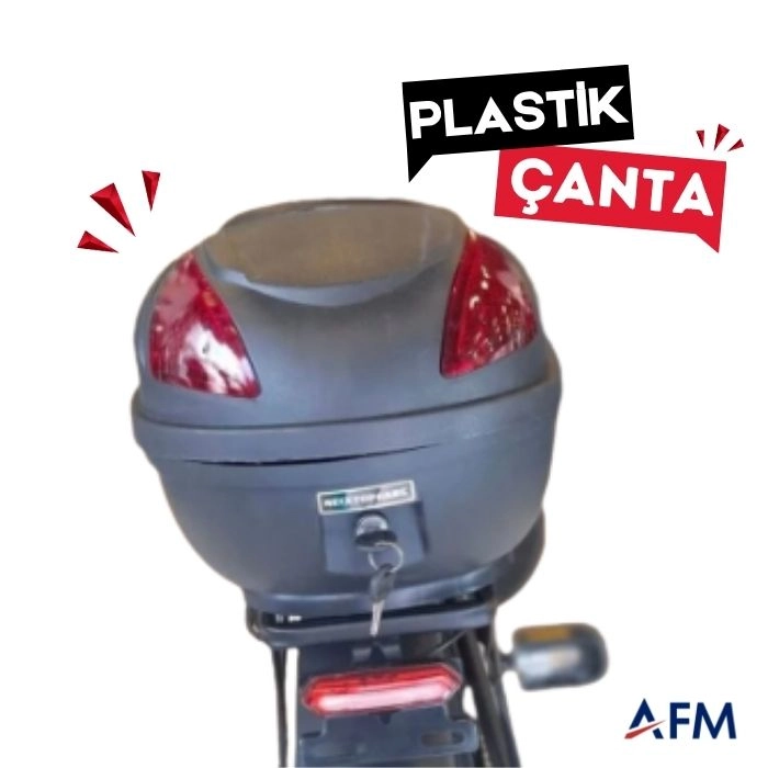19 Litre E-Bike Arka Çanta Siyah Su Geçirmez Top Case - Kilitlenebilir Bagaj Çantası