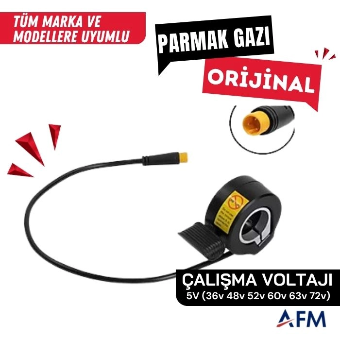 Elektrikli Bisiklet Su Geçirmez Parmak Gaz Kolu- Elektrikli Bisiklet Güç Kolu