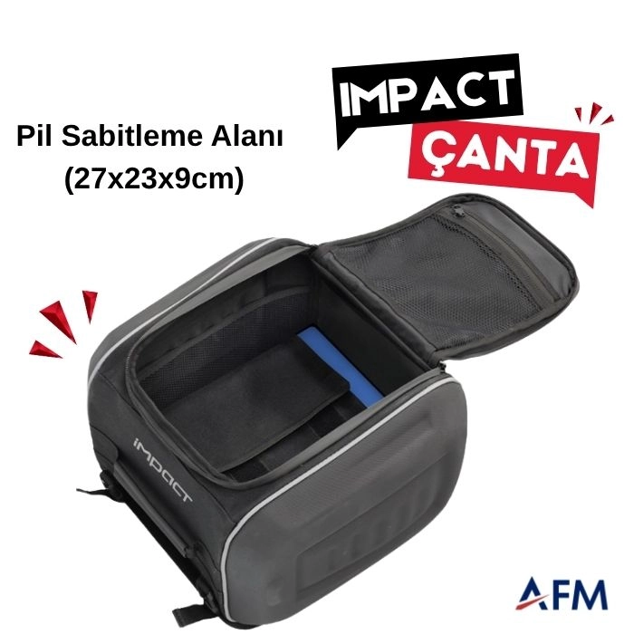 Impact Arka Port Bagaj Çantası Ek Pil Bölmeli - Kablo Çıkışlı Bisiklet Tur Çantası