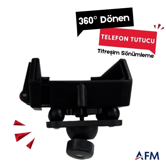 360° Dönebilen Metal Bisiklet & Scooter Telefon Tutucu Titreşim Önleyicili Premium