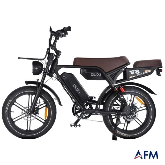 T-BİKE V8 ULTRA MAX KAHVERENGİ 48V 15Ah ÇİFT BATARYALI BLUETOOTH ÖZELLİKLİ ELEKTRİKLİ BİSİKLET