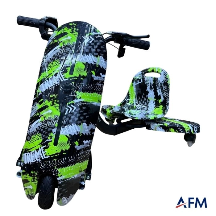RYDER STAR DRİFT CAR YEŞİL EXTREME GRAFİTİ DESEN 24V 250 WATT ELEKTRİKLİ DRİFT SCOOTER