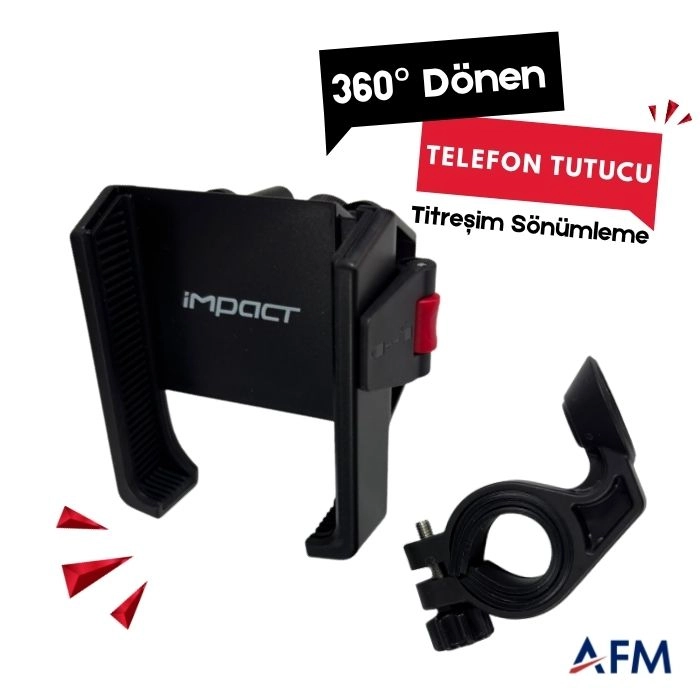 360° Dönebilen Metal Bisiklet & Scooter Telefon Tutucu Titreşim Önleyicili Premium