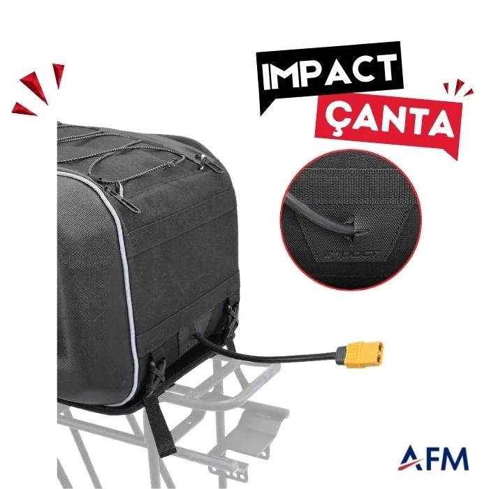 Impact Arka Port Bagaj Çantası Ek Pil Bölmeli - Kablo Çıkışlı Bisiklet Tur Çantası