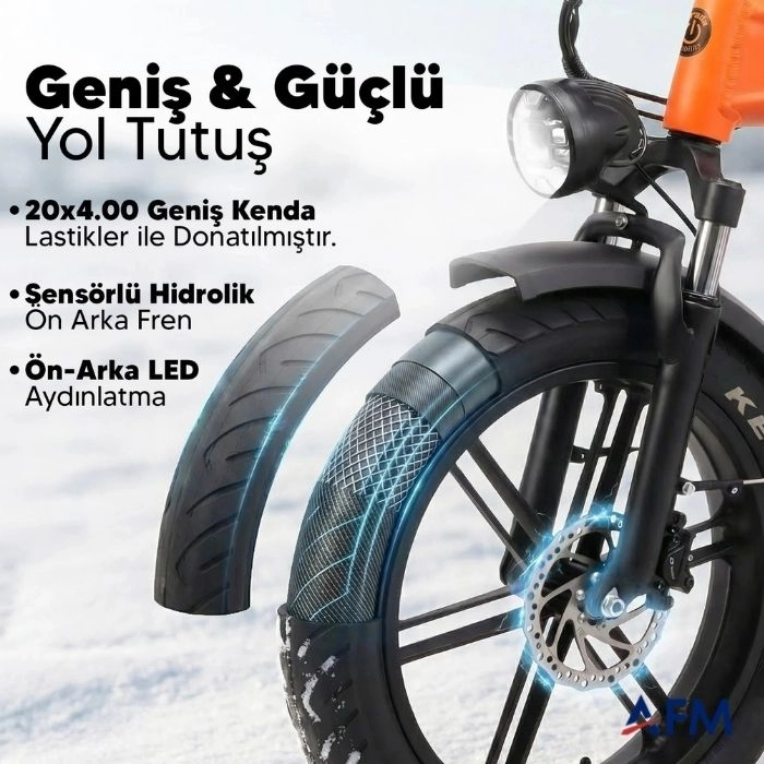 STRADA E-MONSTER TURUNCU 48V 12.8Ah ELEKTRİKLİ BİSİKLET