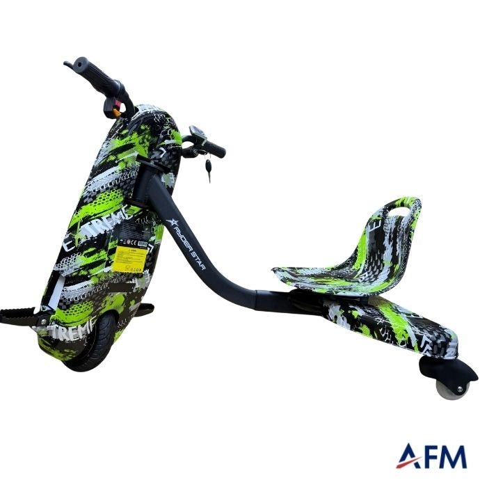 RYDER STAR DRİFT CAR YEŞİL EXTREME GRAFİTİ DESEN 24V 250 WATT ELEKTRİKLİ DRİFT SCOOTER