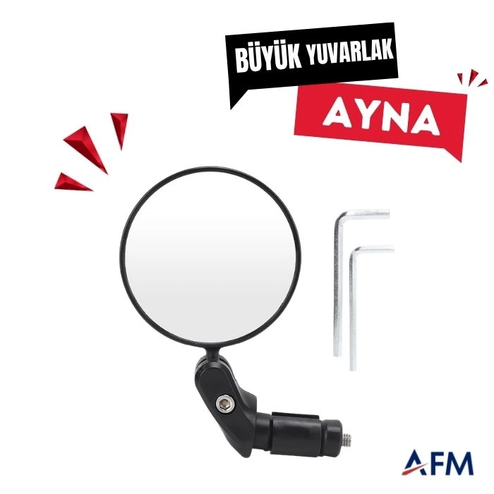 Bisiklet Dikiz Aynası, Geniş Açılı Mercekli Dekor Ayna Yuvarlak 4010