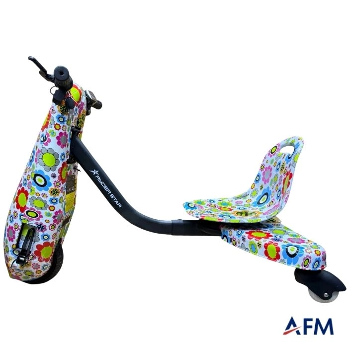 RYDER STAR DRİFT CAR AY ÇİÇEĞİ GRAFİTİ DESEN 24V 250 WATT ELEKTRİKLİ DRİFT SCOOTER