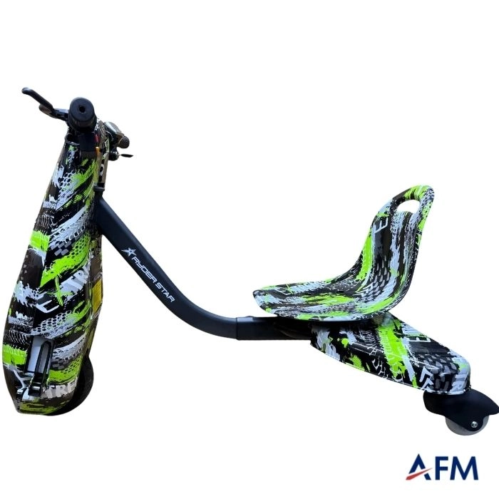 RYDER STAR DRİFT CAR YEŞİL EXTREME GRAFİTİ DESEN 24V 250 WATT ELEKTRİKLİ DRİFT SCOOTER