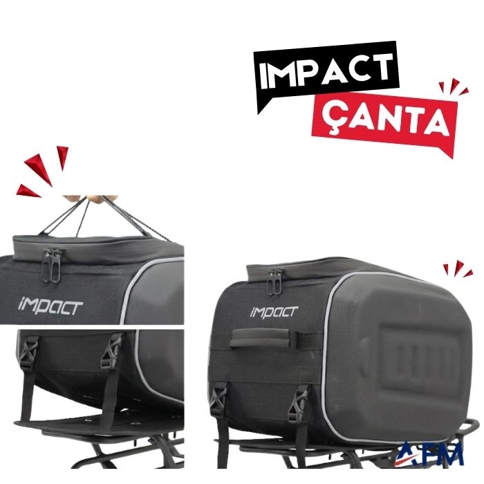 Impact Arka Port Bagaj Çantası Ek Pil Bölmeli - Kablo Çıkışlı Bisiklet Tur Çantası