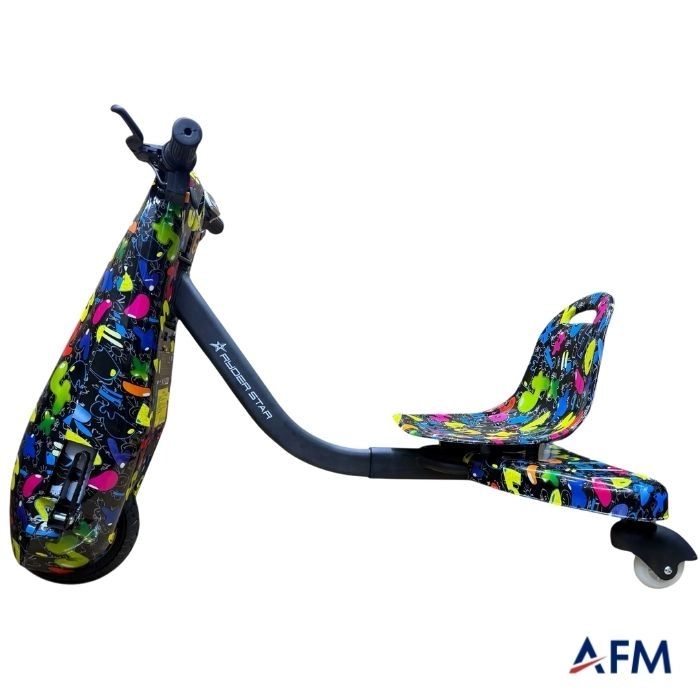 RYDER STAR DRİFT CAR RENKLİ SAYILAR GRAFİTİ DESEN 24V 250 WATT ELEKTRİKLİ DRİFT SCOOTER