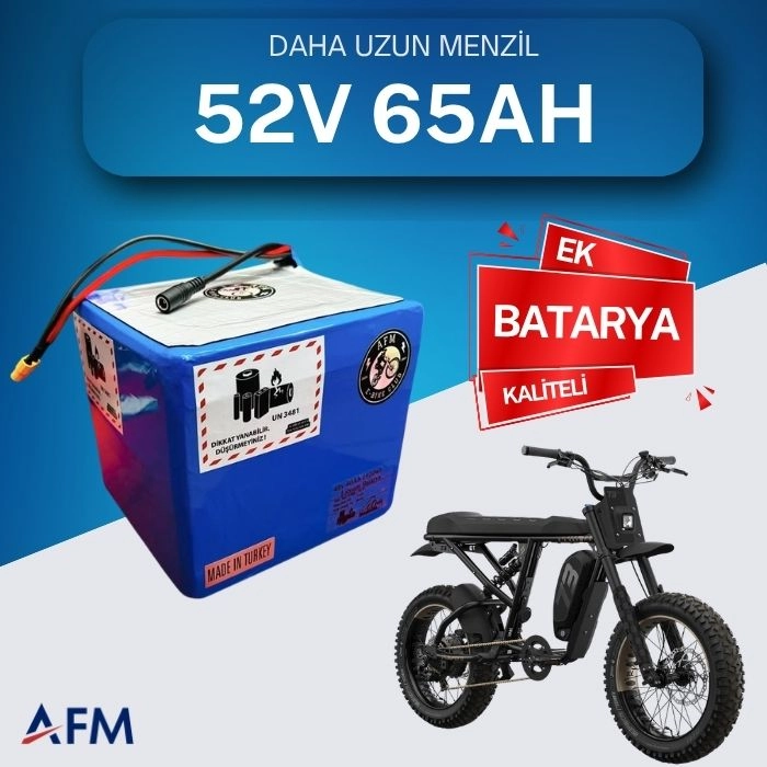 52V 65 Ah Ek Batarya - Yüksek Performanslı Elektrikli Bisiklet Bataryası