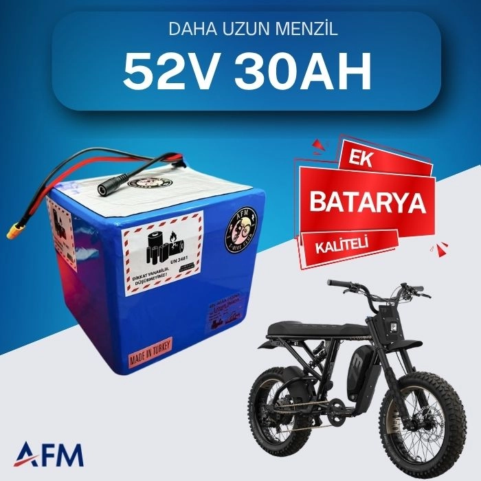 52V 30 Ah Ek Batarya - Yüksek Performanslı Elektrikli Bisiklet Bataryası