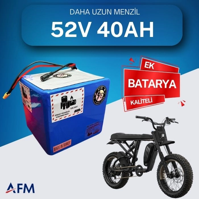 52V 40 Ah Ek Batarya - Yüksek Performanslı Elektrikli Bisiklet Bataryası
