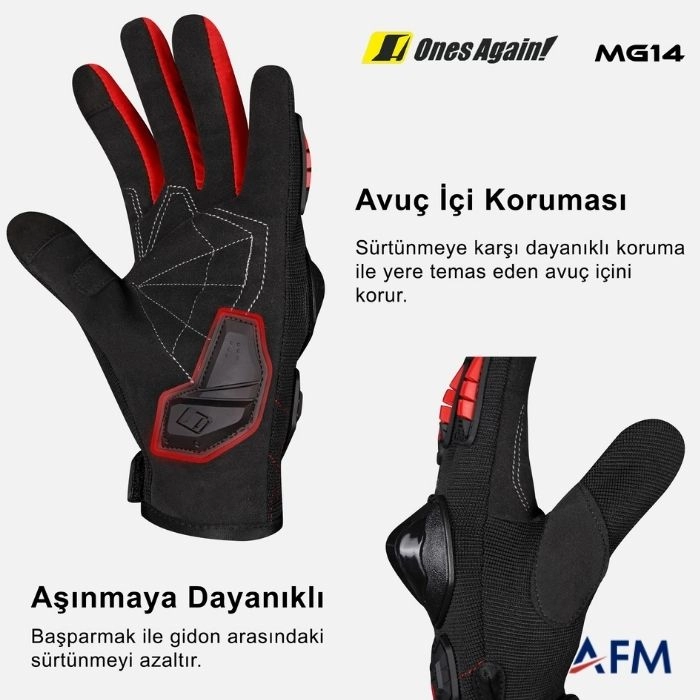 Ones Again Yasaya Uygun Eldiven, Korumalı Motosiklet ve E-Bike Eldiveni