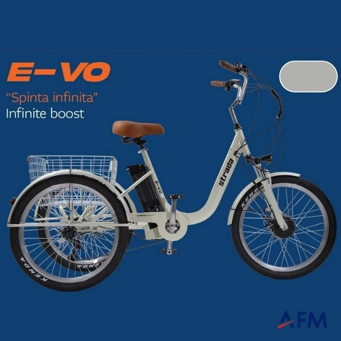 STRADA E-VO KREM 36V 13Ah ÜÇ TEKERLEKLİ ELEKTRİKLİ BİSİKLET