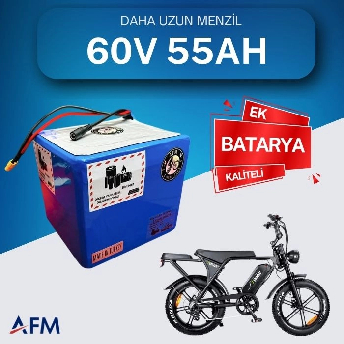 60V 55 Ah Ek Batarya - Yüksek Performanslı Elektrikli Bisiklet Bataryası