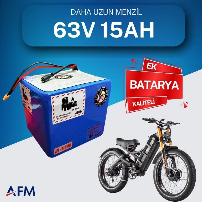 63V 15 Ah Ek Batarya - Yüksek Performanslı Elektrikli Bisiklet Bataryası
