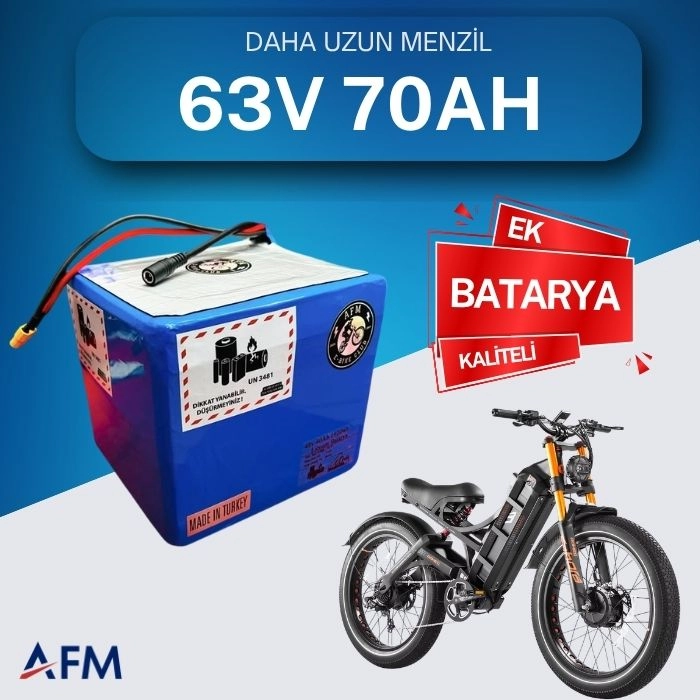 63V 70 Ah Ek Batarya - Yüksek Performanslı Elektrikli Bisiklet Bataryası