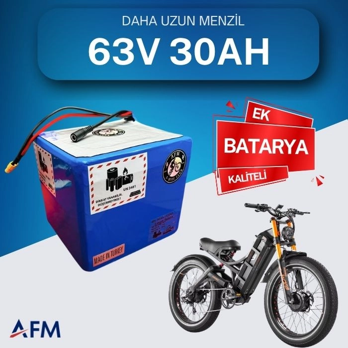 63V 30 Ah Ek Batarya - Yüksek Performanslı Elektrikli Bisiklet Bataryası