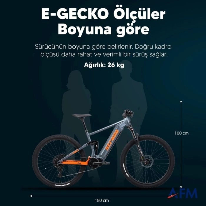 STRADA E-GECKO GRİ 36V 14.7Ah ELEKTRİKLİ BİSİKLET