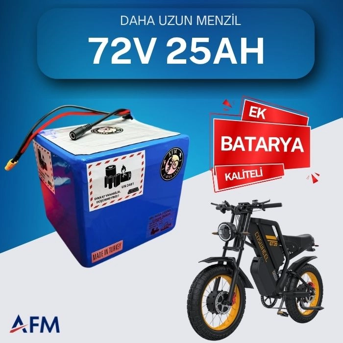 72V 25 Ah Ek Batarya - Yüksek Performanslı Elektrikli Bisiklet Bataryası
