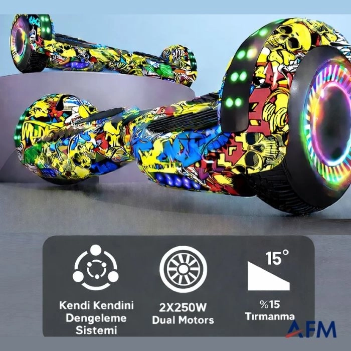 RYDER STAR HOVERBOARD KIRMIZI EXTREME DESEN 36V 250 WATT X2 ELEKTRİKLİ DENGELİ KAYKAY