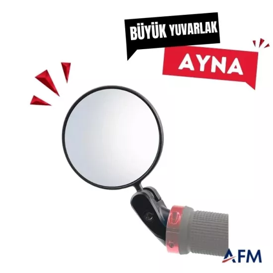 Bisiklet Dikiz Aynası, Geniş Açılı Mercekli Dekor Ayna Yuvarlak 4010