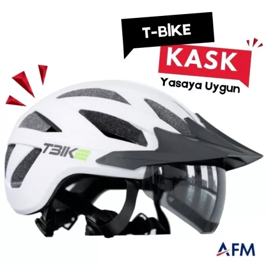 T-Bike Vizörlü – Yasaya Uygun Elektrikli Bisiklet Kaskı